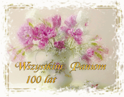 Brokatowe kwiaty w wazonie z życzeniami 8 marca